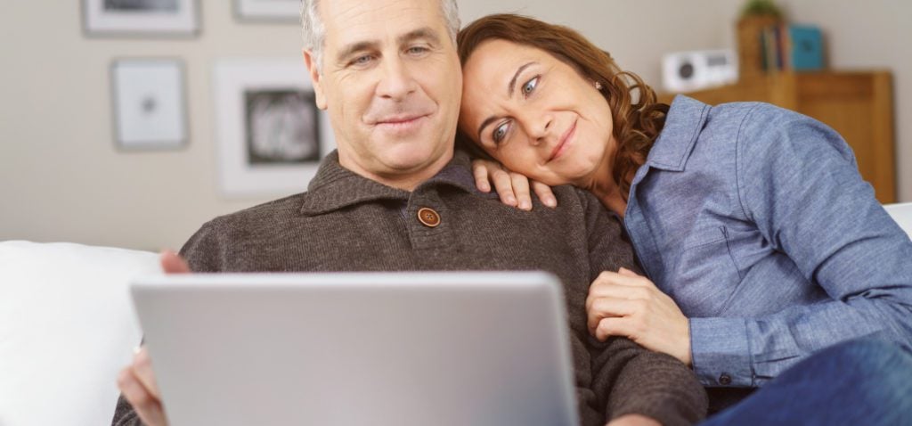 Senior Couple using laptop