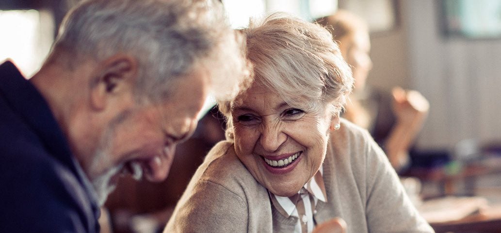 Senior couple laughing