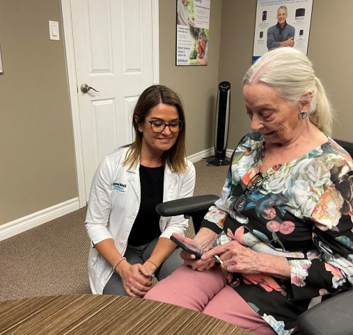 Colleen Bousfield with patient