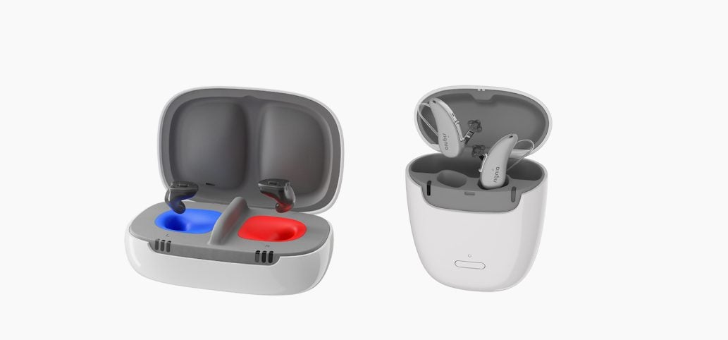 Illustration of rechargeable hearing aids