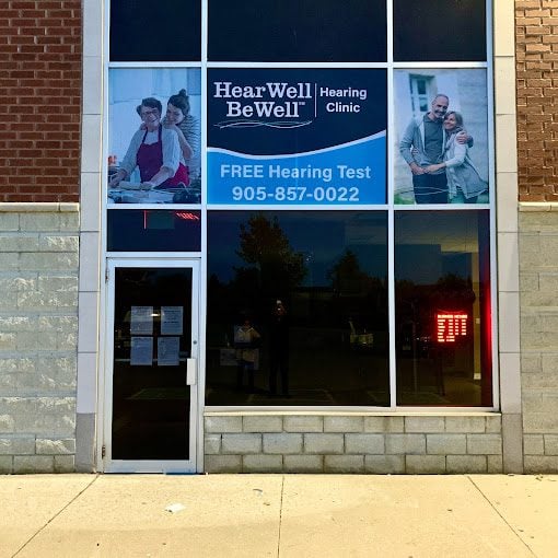 Front of Hear Well Be Well hearing clinic in Bolton, Ontario