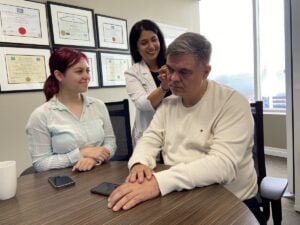 Serhii, receiving hearing aids in Bolton Ontario
